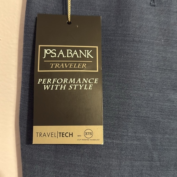 Jos. A. Bank Traveler Performance Wool Slim Blue Unhemmed Pants Men’s Size 42 - Picture 4 of 12